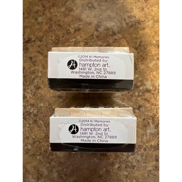 Alphabet Wood Rubber Stamp Sets NEW Hampton Arts Set of two - Picture 6 of 6